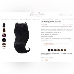 Glam Seamless Halo 2.0 Hair Extensions - Jet Black 20inches